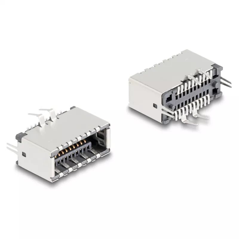 Złącze przewodowe DeLOCK 67193 USB Type-E Czarny Srebrny Żeńskie