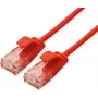 Kabel krosowy ROLINE GREEN UTP Kat.6A (klasa EA), LSOH, wąski, czerwony, 0,3 m (21.44.3911)