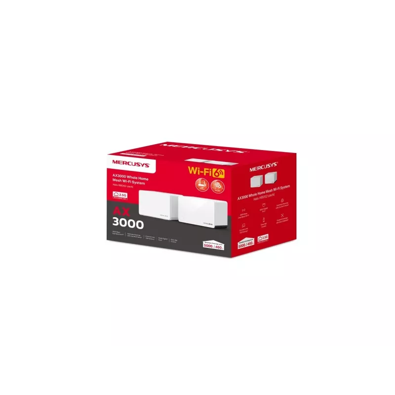 Router bezprzewodowy MERCUSYS Halo H85X 2-pak Dwuzakresowy Wi‑Fi 6 do 3000 Mbps system mesh