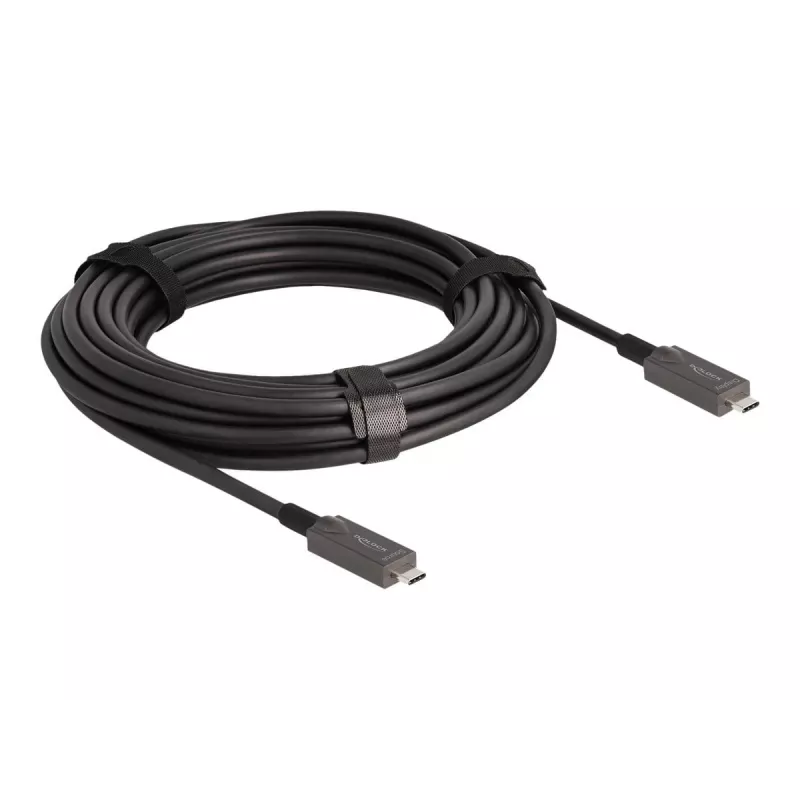 Kabel DeLOCK Active Optical USB-C Video + Data + PD 10 m czarny