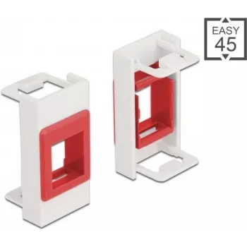Uchwyt Keystone DeLOCK Easy 45 Moduł 22.5 x 45 mm biały czerwony