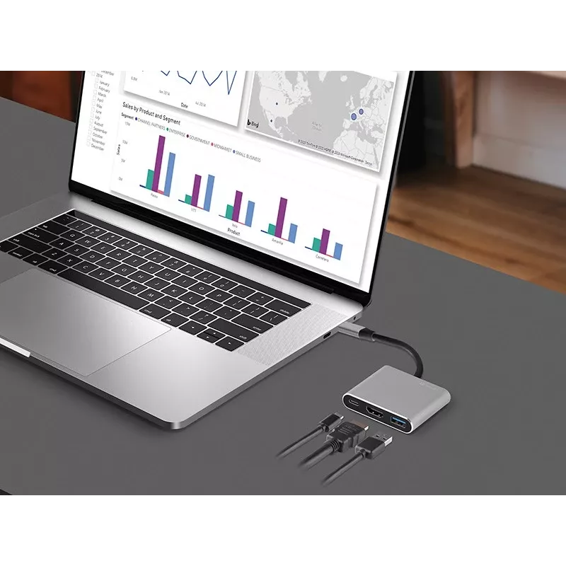 Adapter A-1, USB-C HDMI 4K, USB 3.0, PD 100W