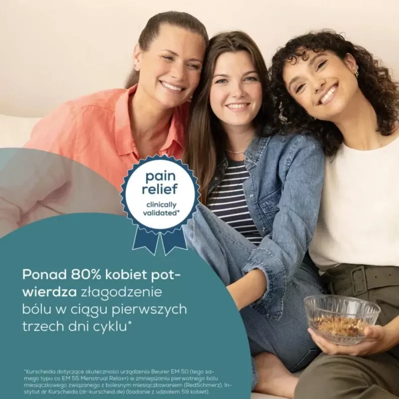 Masażer menstruacyjny Beurer EM 50 Berry — elektryczne urządzenie łagodzące ból menstruacyjny