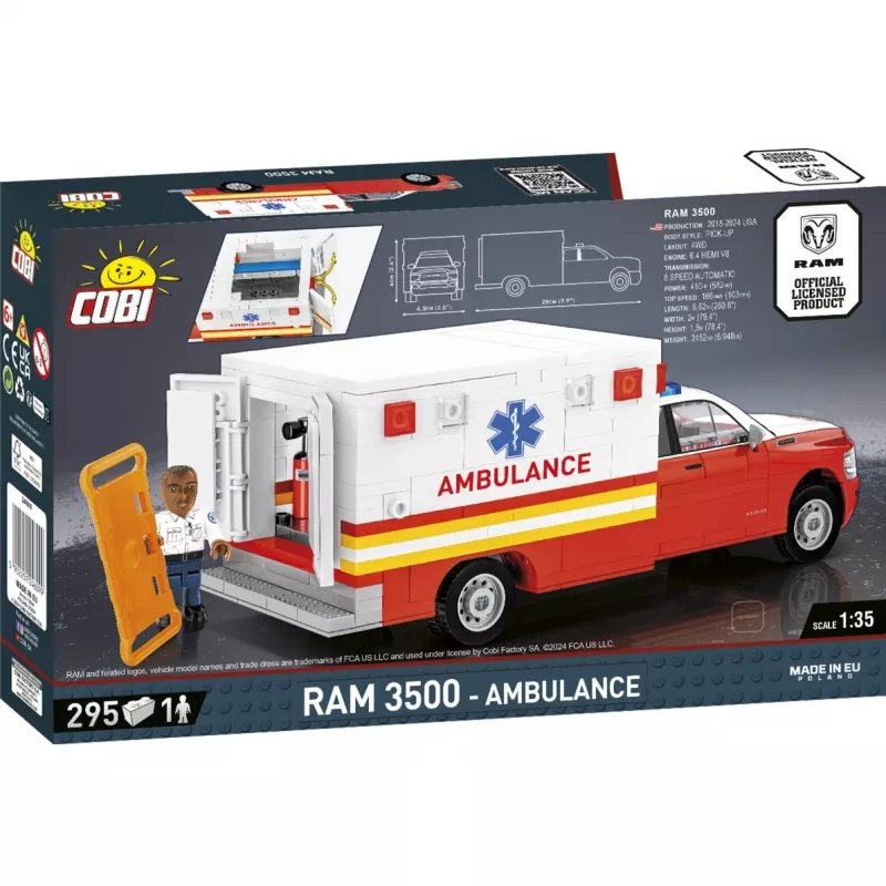 Klocki konstrukcyjne Cobi RAM 3500 Ambulans model 24609 zestaw klocków