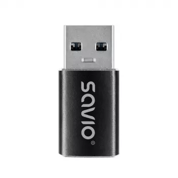 Savio AK-81 Adapter kabla wideo USB-C na USB-A Czarny