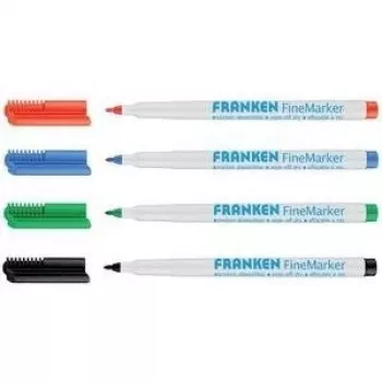 Fine Marker Franken FineMarker 4 szt. Czarny Niebieski Zielony Czerwony