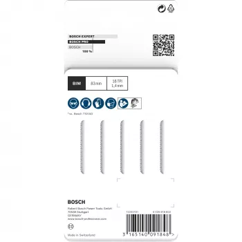 Brzytwa do wyrzynarki Bosch T 101 AOF Bimetal 8,3 cm 5 szt.