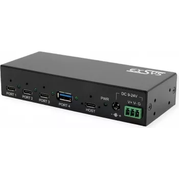 EXSYS EX-12293HMS USB 3.2 Gen 2 metalowy hub, 4 porty (3x USB-C + 1x USB-A)
