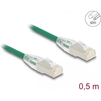 Kabel sieciowy DeLOCK RJ45 Cat.6A wtyk do wtyku 0,5m zielony