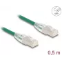 Kabel sieciowy DeLOCK RJ45 Cat.6A wtyk do wtyku 0,5m zielony