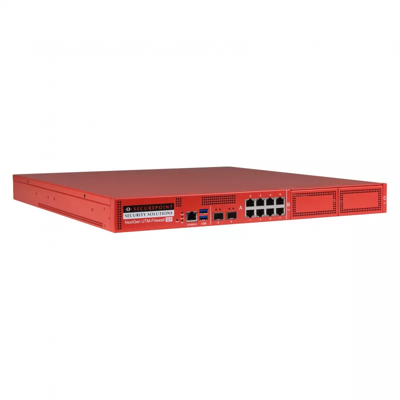 Securepoint RC1000R G5 Security UTM Appliance, 30 Gbit/s, 3.5 Gbit/s, 1000 użytkowników, AES, przewodowy, RJ-45