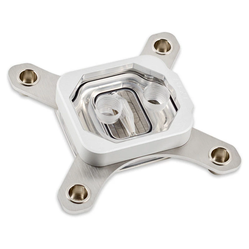 Blok wodny Aqua-Computer 21801 — akryl/aluminium/nikiel, 98×98×22 mm