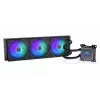 Chłodzenie cieczą AiO ENDORFY Navis F360 ARGB Czarny — chłodnica 360 mm, 3 wentylatory 120×25 mm, 250–1800 RPM, pompa 1600–2600 RPM, obsługa LGA 1700/AM5/AM4