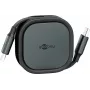 Wentronic goobay Samozwijający się kabel USB-C czarny/srebrny 15 W w wytrzymałej obudowie – Kabel – Cyfrowy/Dane (77424)
