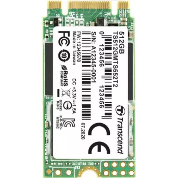 Transcend MTS552T2 - SSD - 512 GB - wewnętrzny - M.2 2242 (dwustronny) - SATA 6Gb/s (TS512GMTS552T2)