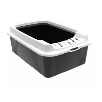 Otwarta kuweta dla kota Rotho Bonnie Cat 572×393×209 mm, technopolimer, 30 L, czarno-szara