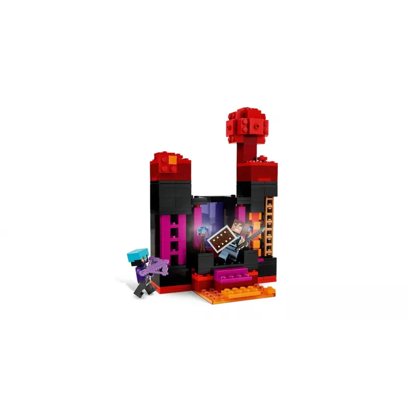 Zabawka konstrukcyjna LEGO Minecraft zestaw 21279 Wieża Endermana, 867 elementów, 2 minifigurki, wysokość 450 mm