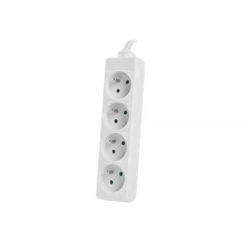 Listwa zasilająca 1,5 m, biała, 4 gniazda, kabel z litej miedzi
