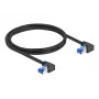Kabel sieciowy DeLOCK RJ45 Cat.6A S/FTP kątowy 1m czarny
