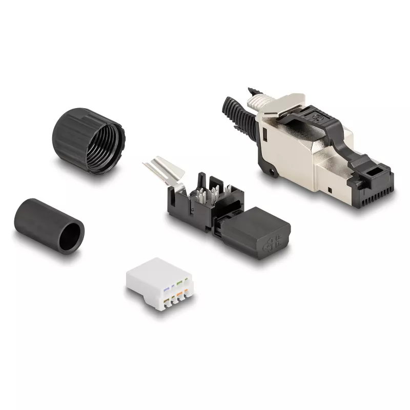 DeLOCK 86016 złącze przewodu RJ45/LSA czarny srebrny męski
