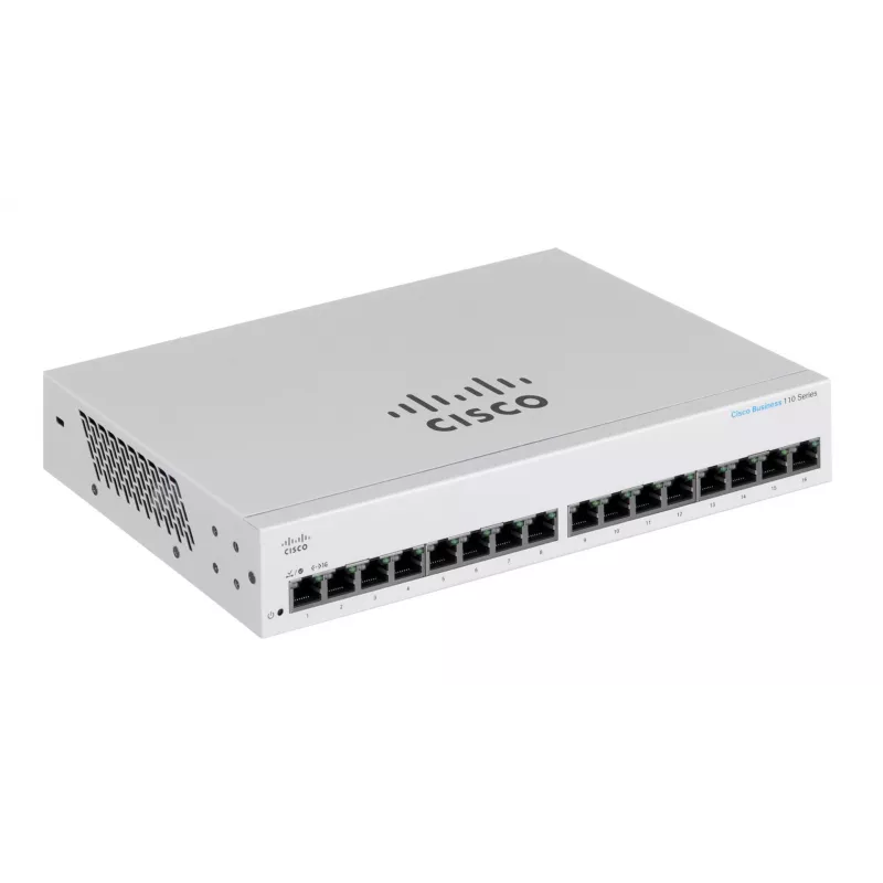 Przełącznik Cisco CBS110 Niezarządzalny L2 Gigabit Ethernet 16x RJ-45 (10/100/1000), 1U, 32 Gbps