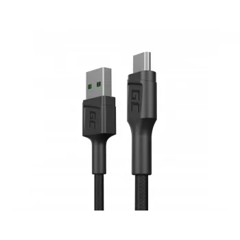 Kabel USB 2.0 zielony Cell KABGC23, USB A – Micro-USB B, 0,3 m, czarny