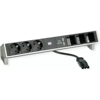 Desk2 3Schuko 3ABD USB Charger ze stali nierdzewnej (902.449)