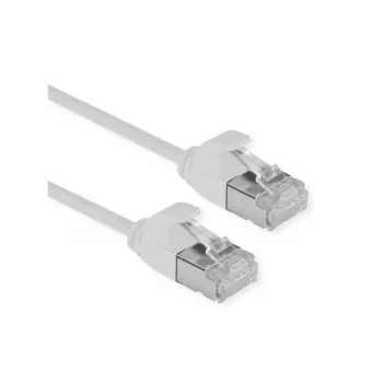 ROLINE DataCenter - Kabel krosowy - RJ-45 (M) do RJ-45 (M) - 1.5 m - U/FTP - CAT 6a - Bezhalogenowy, Formowany, Bezzaczepowy, Linka, 10 Gigabit Ethernet - Szary, RAL 7035 (21.15.3304)