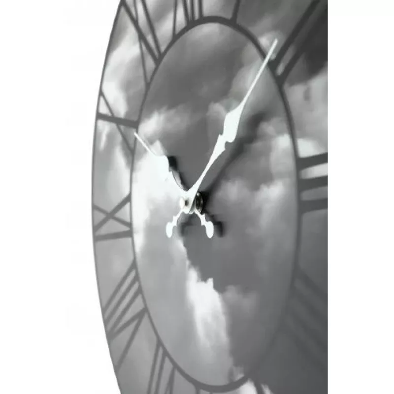 Zegar NeXtime 3037 Clouds, Ø39 cm, ścienny, czarny