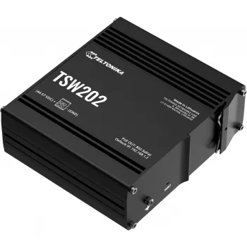 Teltonika TSW202 Zarządzalny przełącznik L2 Gigabit Ethernet (10/100/1000) Power over Ethernet (PoE) Aluminium, Niebieski