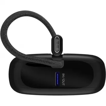Przenośny Power Bank Goobay 10 000 mAh ze zintegrowanym kablem USB-C – 20 W, kompaktowy, podróżny (76251)