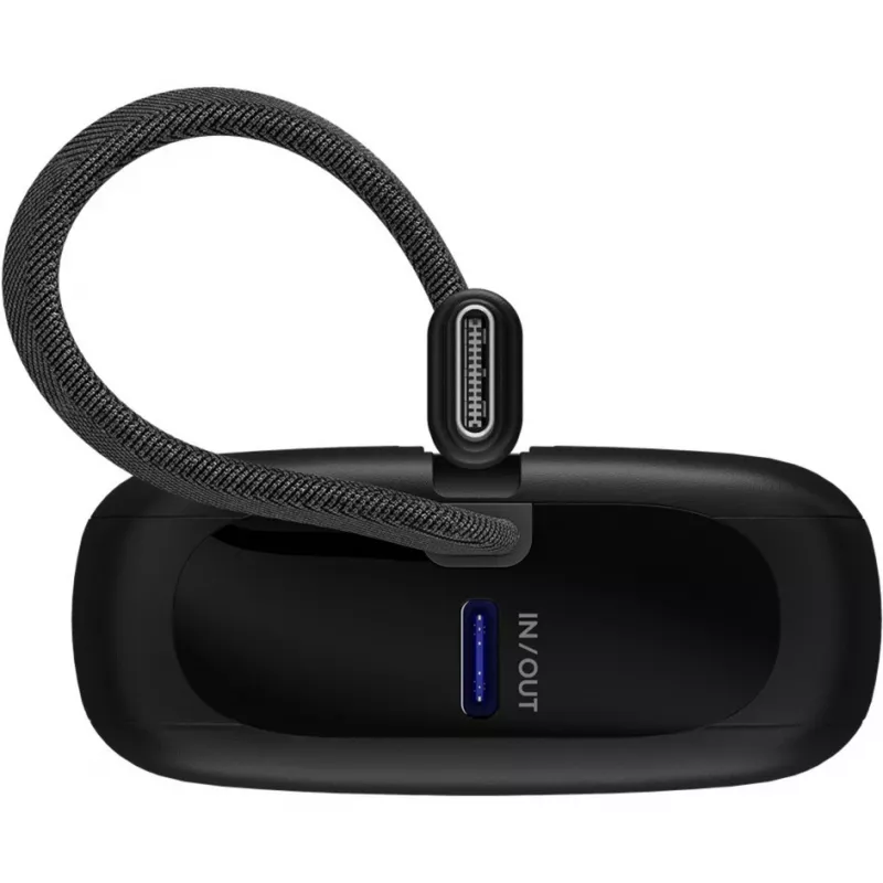 Przenośny Power Bank Goobay 10 000 mAh ze zintegrowanym kablem USB-C – 20 W, kompaktowy, podróżny (76251)
