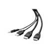 Belkin Secure KVM Combo kabel - Kabel wideo/USB/audio - zgodny z TAA - USB, Mini-Plug, HDMI (M)