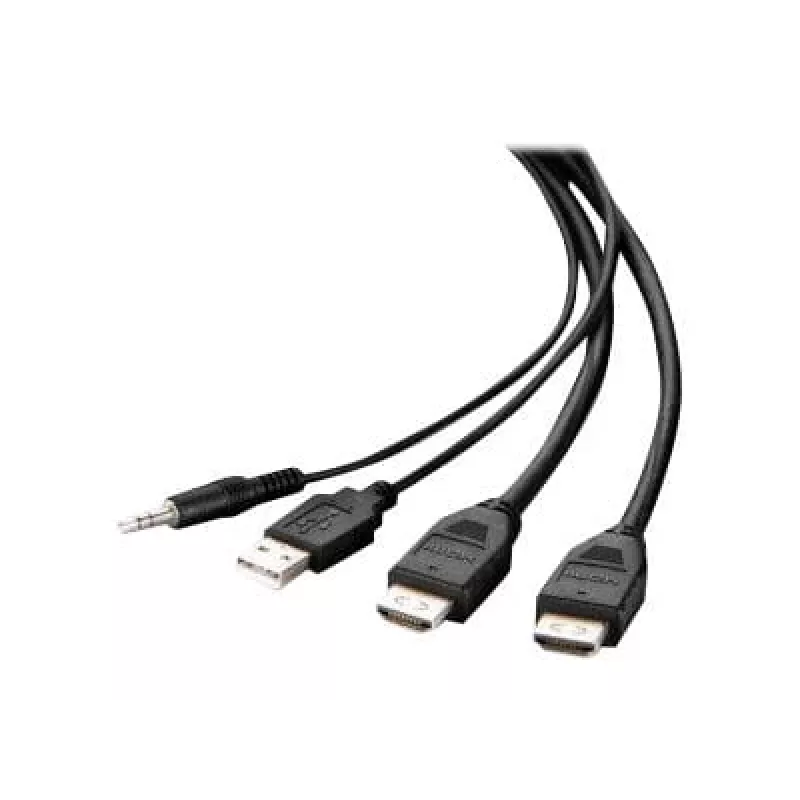 Belkin Secure KVM Combo kabel - Kabel wideo/USB/audio - zgodny z TAA - USB, Mini-Plug, HDMI (M)