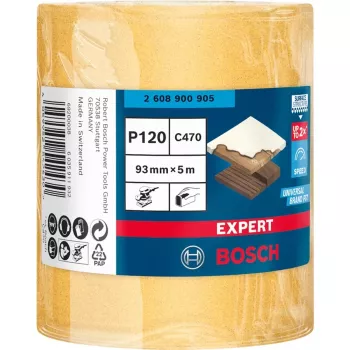 Bosch Expert C470 rolka ścierna, Rolka ścierna, Drobne ziarno, P120, Prace wykończeniowe, Usuwanie farby, Drewno, Szlifowanie na sucho