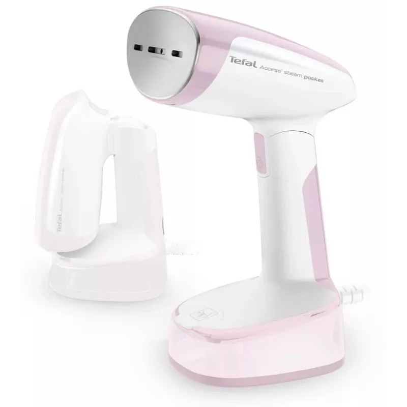 Parowy steamer ręczny Tefal DT3050, 1300 W, 20 g/min pary, zbiornik 0,12 L, przewód 2,6 m, różowy