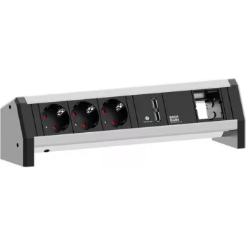 BACHMANN DESK 3x uziemione gniazdo 1x ładowarka USB 1x ABD GST18 (902.0253)