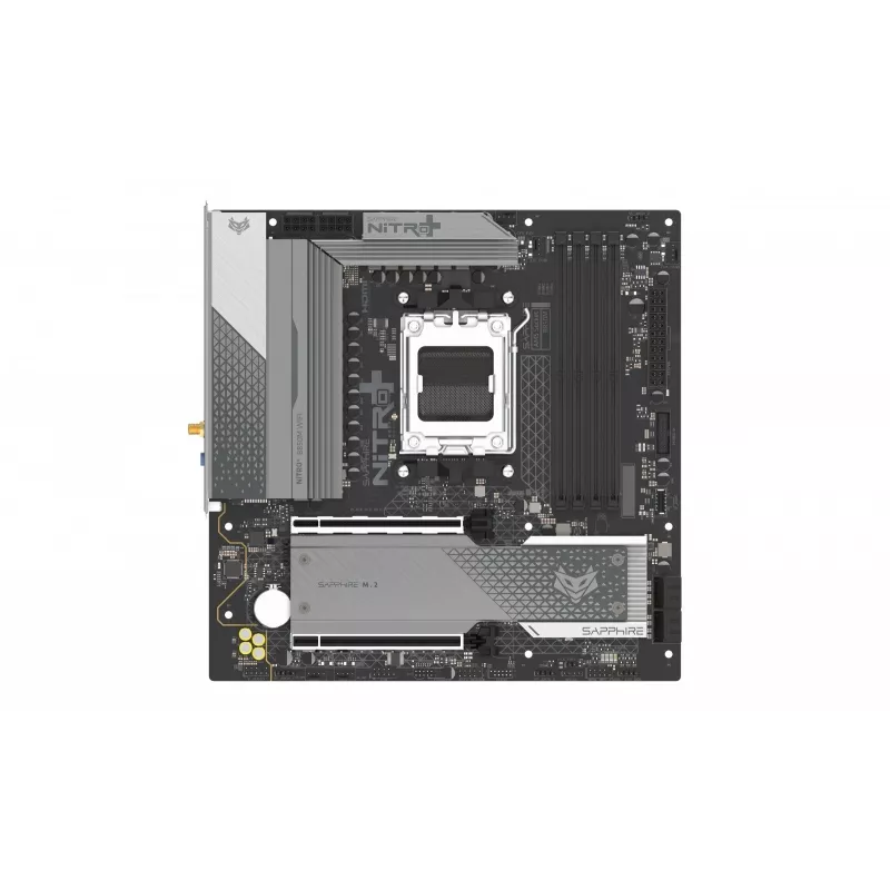 Płyta główna Sapphire NITRO+ B850M WIFI — AMD B850, Socket AM5, micro ATX, DDR5, 4x DIMM, Wi‑Fi 6, 2.5Gb LAN, 2x M.2