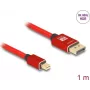 Kabel DeLOCK Mini DisplayPort na DisplayPort 8K 60 Hz 1 m czerwony metal