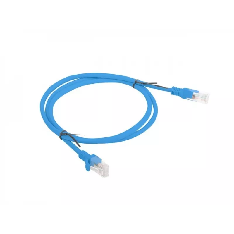 Kabel krosowy sieciowy LANBERG RJ45 Cat6 1 m niebieski, U/UTP, linka CCA, AWG24, PCU6-20CC-0100-B