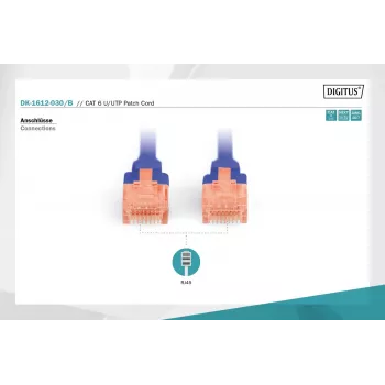 Digitus DK-1612-030/B Kabel sieciowy RJ45 Patch CAT 6 U/UTP B