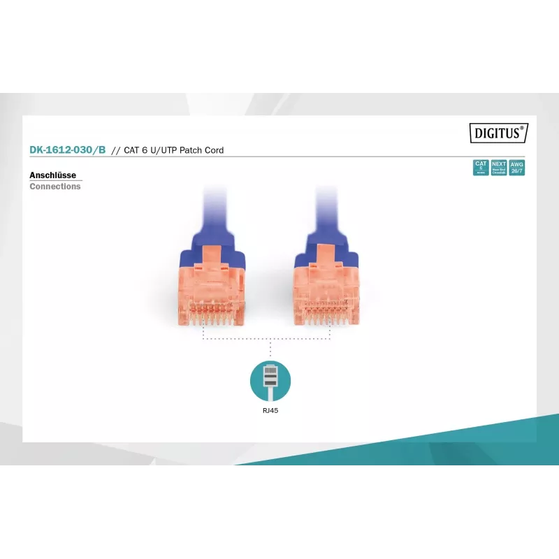 Digitus DK-1612-030/B Kabel sieciowy RJ45 Patch CAT 6 U/UTP B