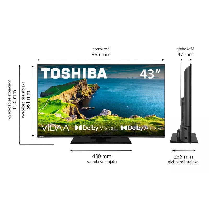 TV LED 43UV3F63DG 43-calowy wyświetlacz LED rozdzielczość 4K