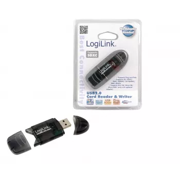Czytnik kart LOGILINK CR0007 USB 2.0 dla SD/MMC, czarny, do 480 Mbit/s