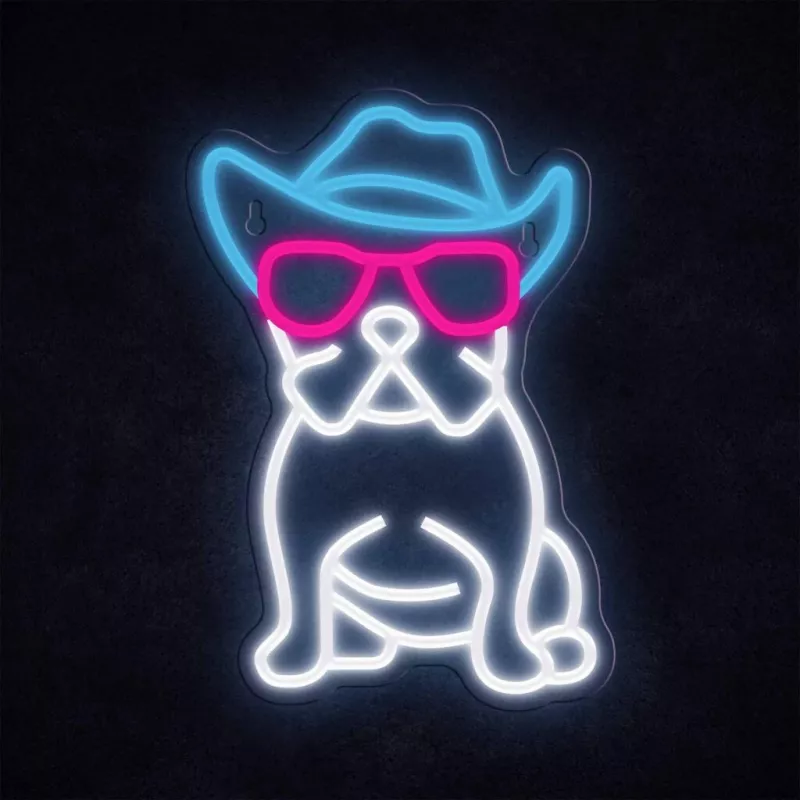 Neon Lights MANTA SNL114MT neon z buldogiem w okularach