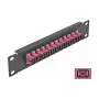 Patch panel światłowodowy DeLOCK 10 cali 12 portów SC Simplex fioletowy 1U czarny