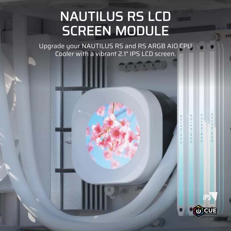 Wyświetlacz Corsair Nautilus RS Liquid Cooling System biały 78mm