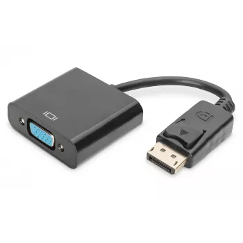 Kabel przejściowy Assmann DisplayPort. DP - HD15 M/M. 0,15 m z blokadą. Zgodność z DP 1.1. UL. czarny bez ekranowania. 32AWG (AK-340410-001-S)