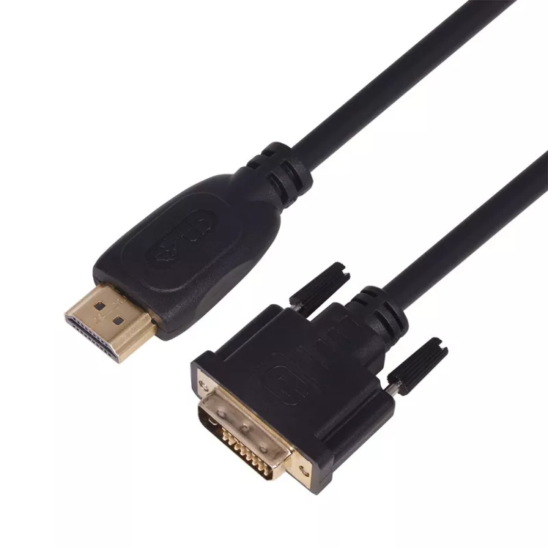 TB HDMI-DVI-kabel 1,8 M. gold-braided, DVI 24 + 1