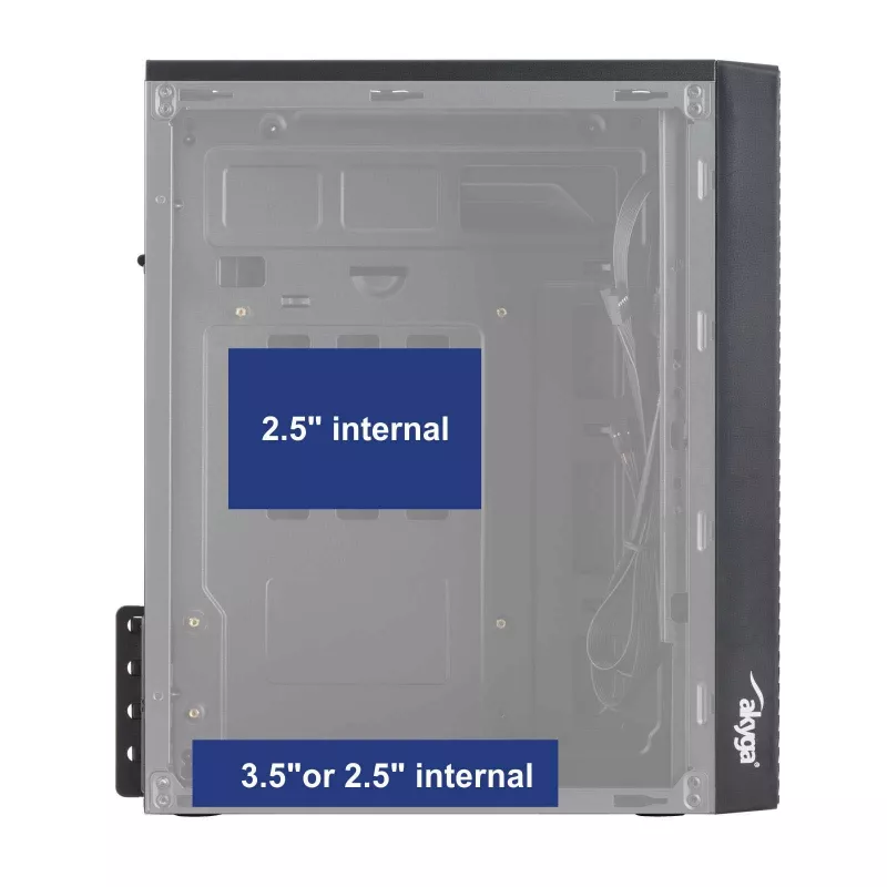 Akyga AK35BK obudowa komputerowa Micro ATX, Micro ATX / Flex ATX / Mini ITX, 2x USB 2.0, bez zasilacza, czarna